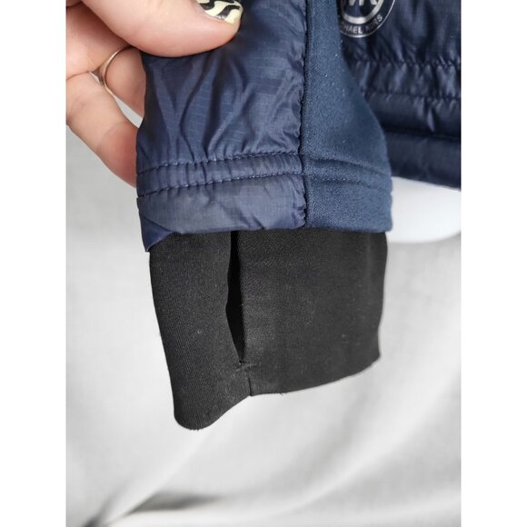 Michael Kors Down Fill Puffer Jacket Women's Sz S Navy pink accents Winter Fall - Picture 3 of 5